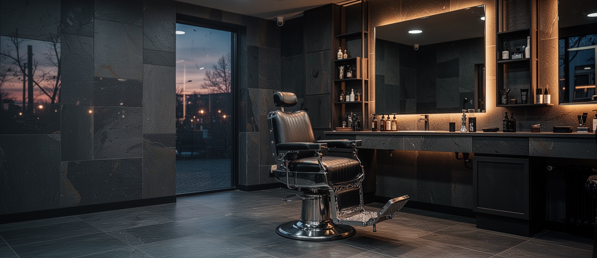 Interior de barbería moderna