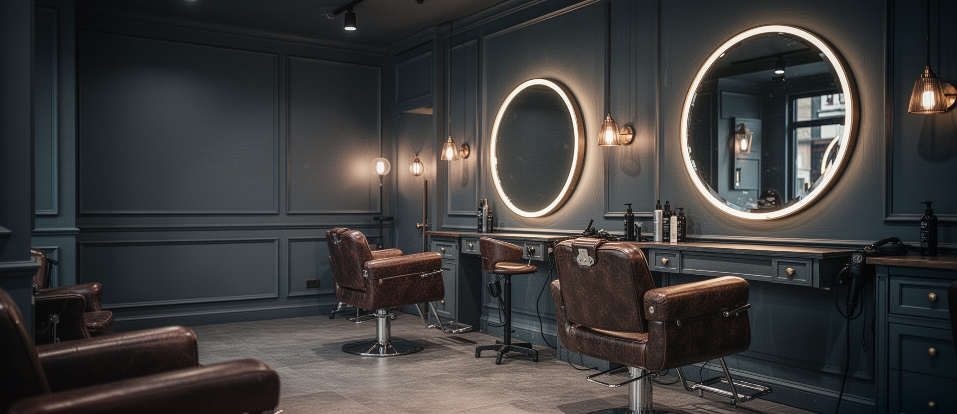 Interior de salón de peluquería profesional
